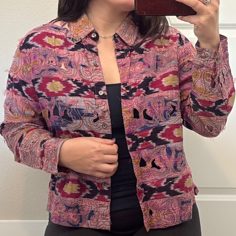 Chico's Patterned Textured Women's Top - Picture 3 of 8